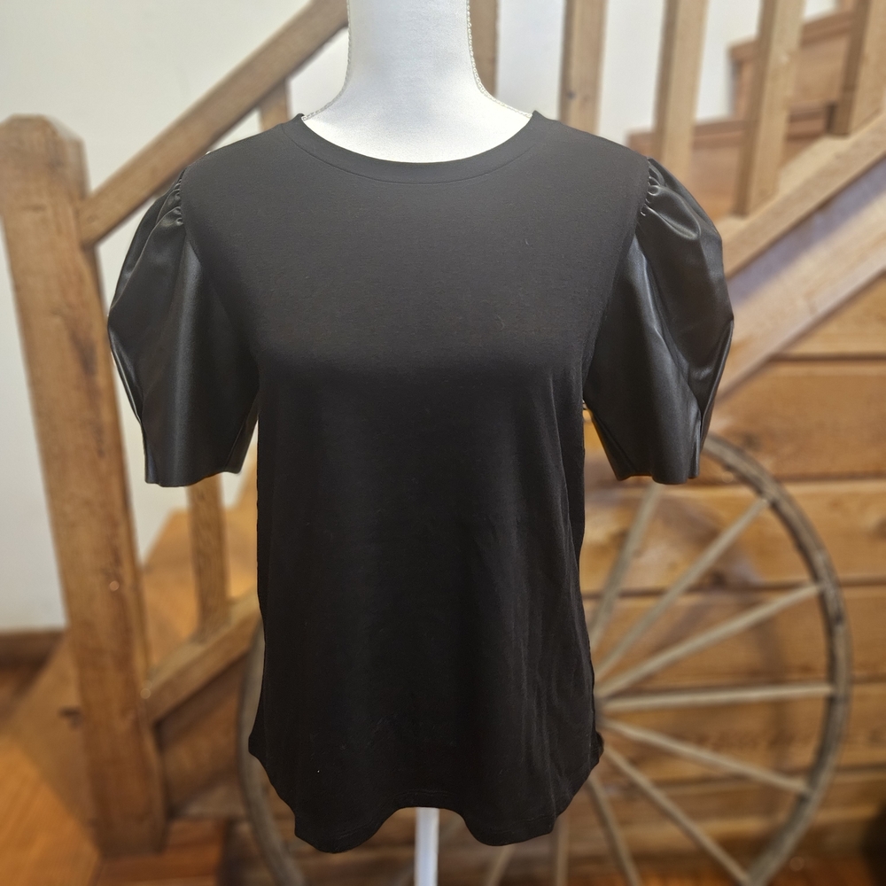 Michael Kors Black Puff Sleeve Blouse - Picture 2 of 8